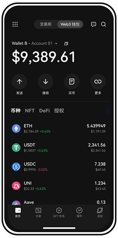 以太坊交易app页面展示